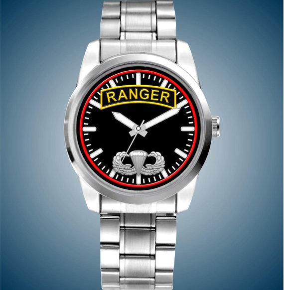 United States Army Ranger Tab Stainless Steel and Polymer Band Watch