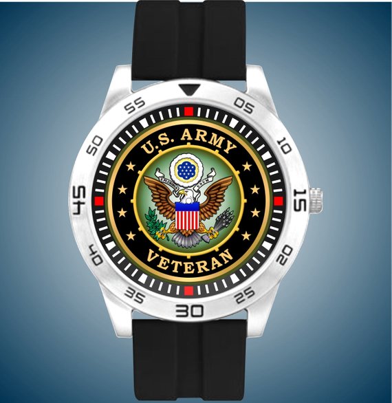 United States Army Veteran Seal Coat of Arms Emblem Military Watch
