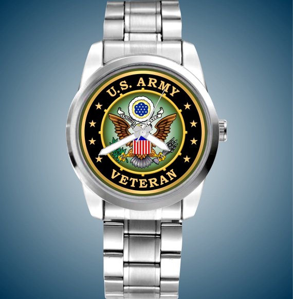 United States Army Veteran Seal Coat of Arms Emblem Military Watch
