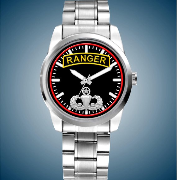 United States Army Ranger Tab Stainless Steel and Polymer Band Watch