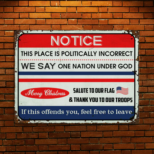 One Nation Under God Metal Sign