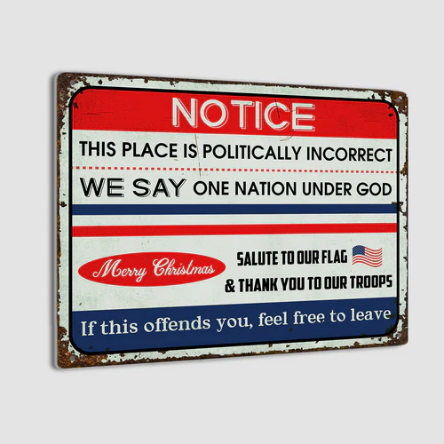 One Nation Under God Metal Sign