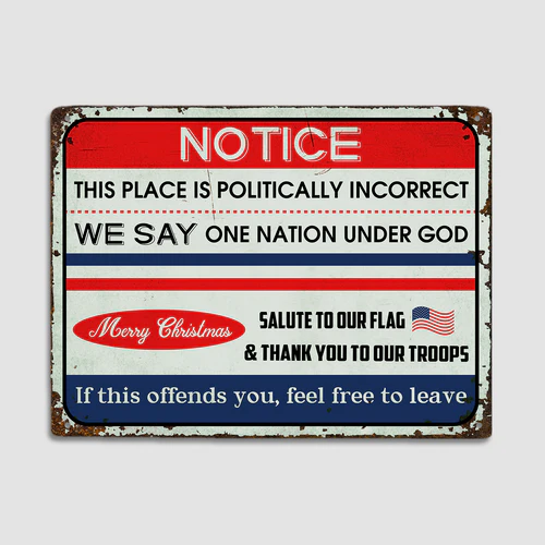 One Nation Under God Metal Sign