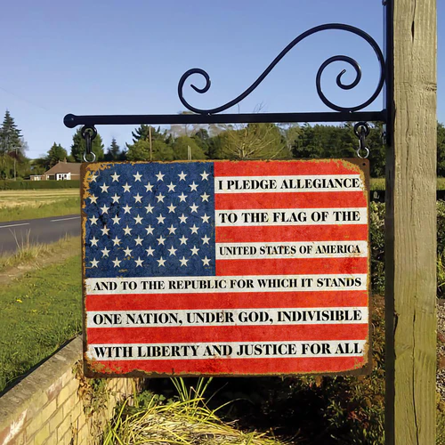 US Veteran I Pledge Allegiance To The Flag Metal Sign