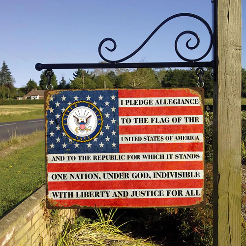 US Veteran I Pledge Allegiance To The Flag Metal Sign