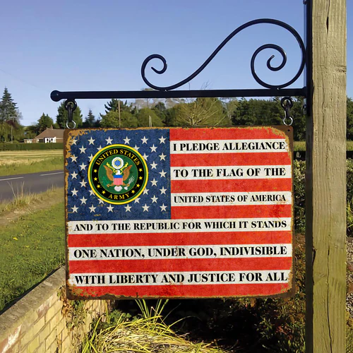 US Veteran I Pledge Allegiance To The Flag Metal Sign