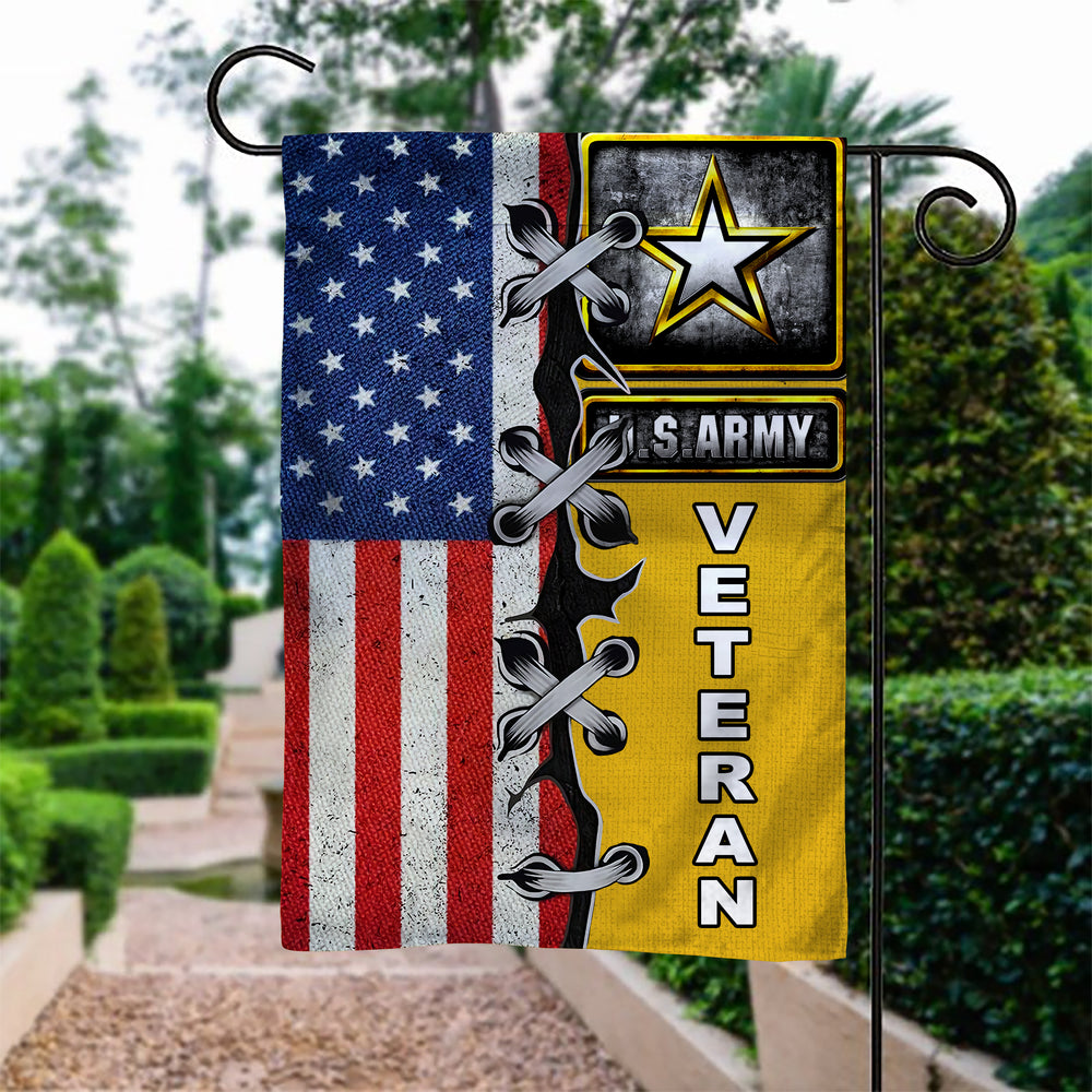 US Army Mix Veteran Garden Flag Double-sided Print
