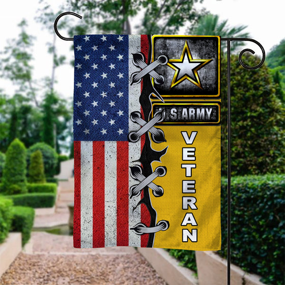 US Army Mix Veteran Garden Flag Double-sided Print