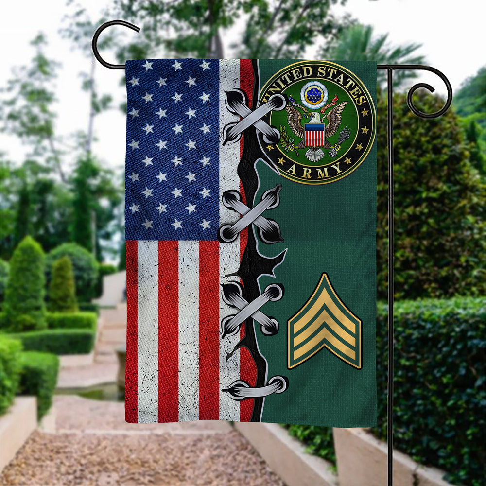 US Army Mix Veteran Garden Flag Double-sided Print