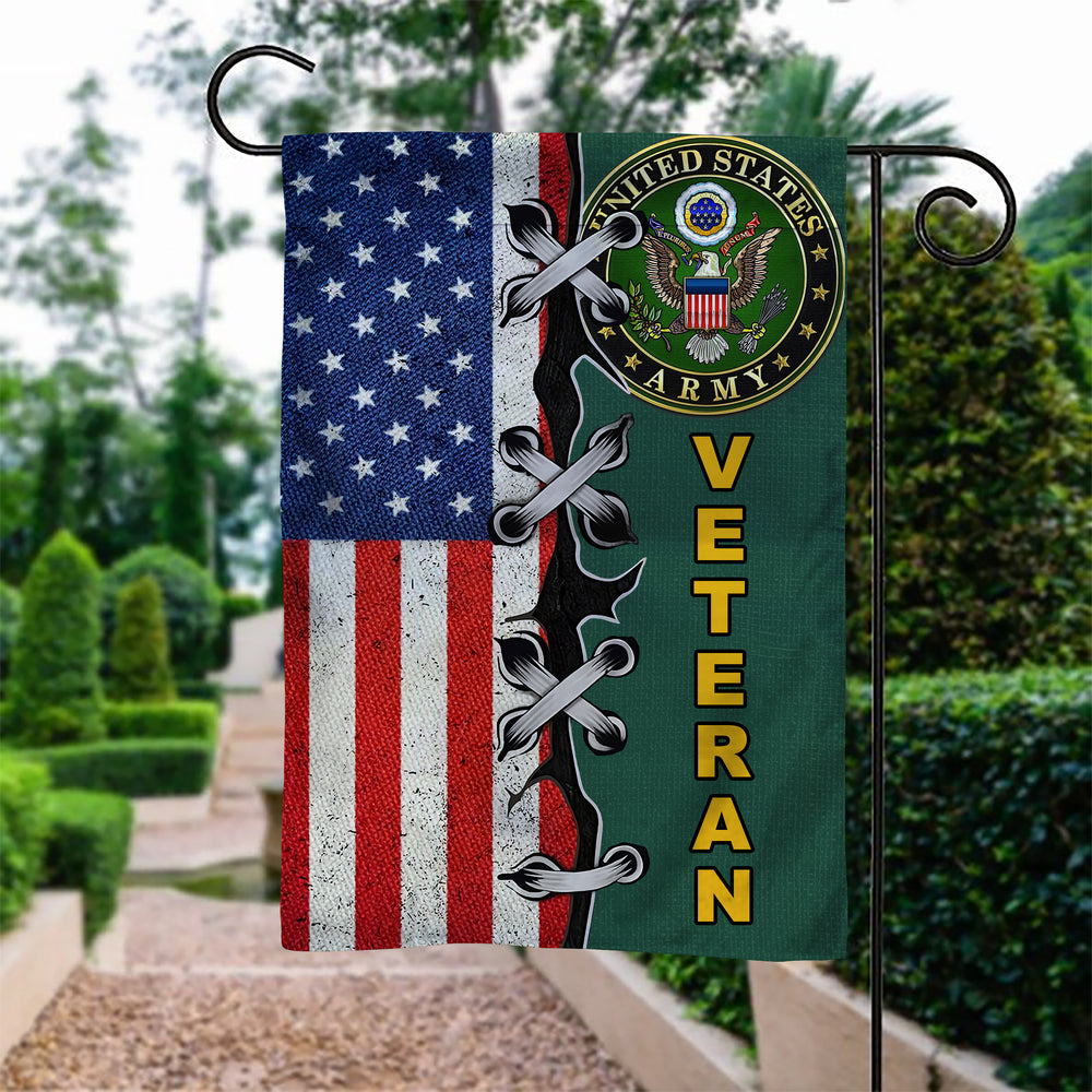 US Army Mix Veteran Garden Flag Double-sided Print