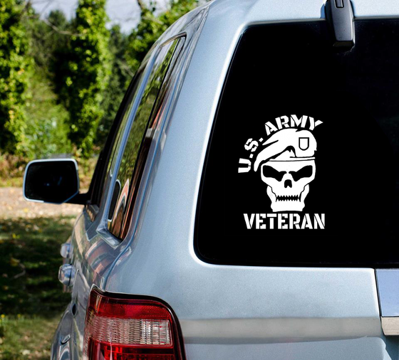 U.S. Army Veteran Skull Vinyl Decal Sticker Car Truck Window