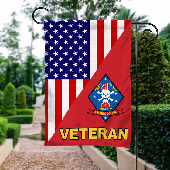 1st Recon BN Deadly Veteran Garden Flag