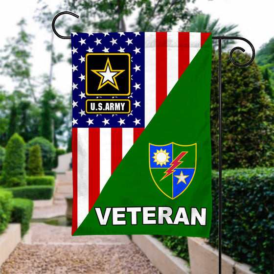 US Army Star with 75th Ranger Regiment Army Veteran Garden Flag