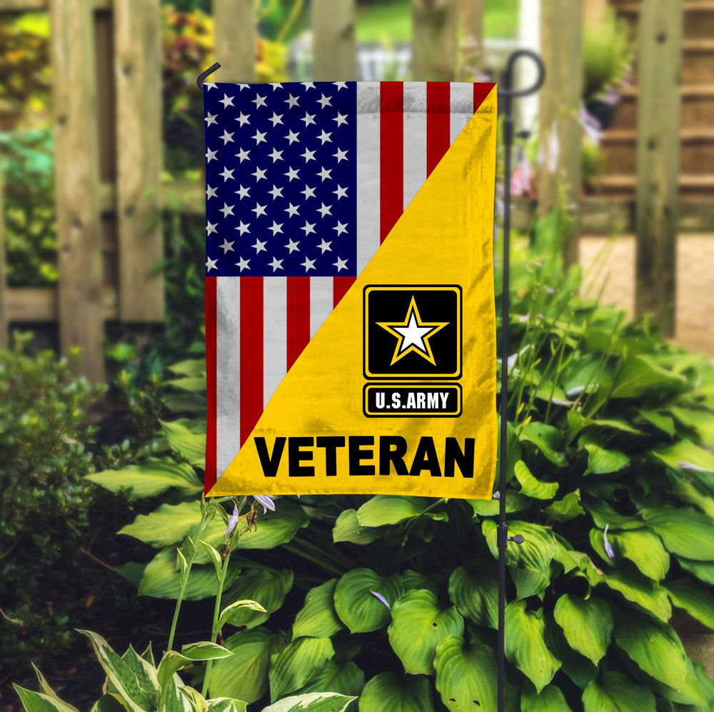 US Army Veteran BLKTEX Garden Flag