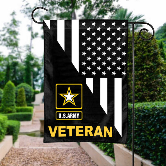 US Army Veteran BLKTEX Garden Flag