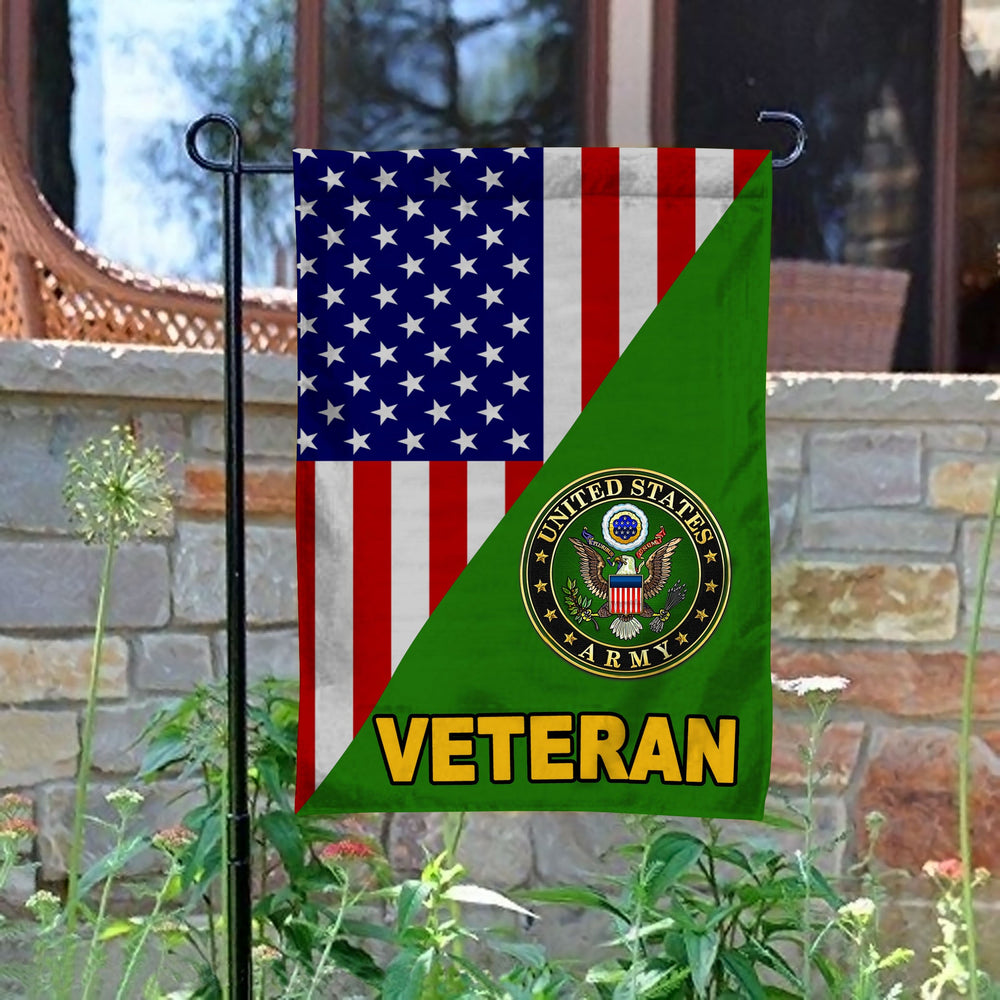 US Army Veteran BLKTEX Garden Flag