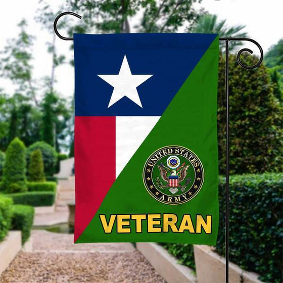 Texas Army Veteran Garden Flag Double-sided Print