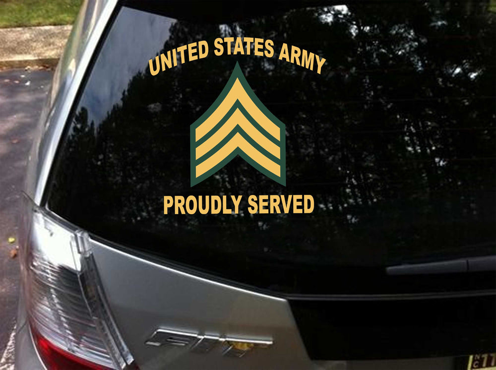 USAM Army Proudly Served Rank Decal