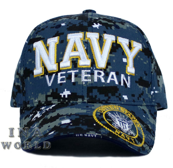 U.S. NAVY hat NAVY VETERAN 3D Embroidered Military Baseball cap- Navy camouflage
