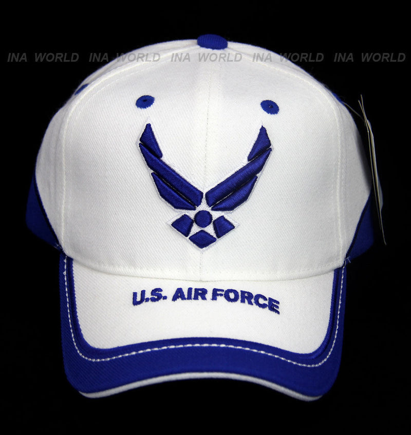 US AIR FORCE hat USAF Logo Military Official Licensed Baseball cap- White/Blue