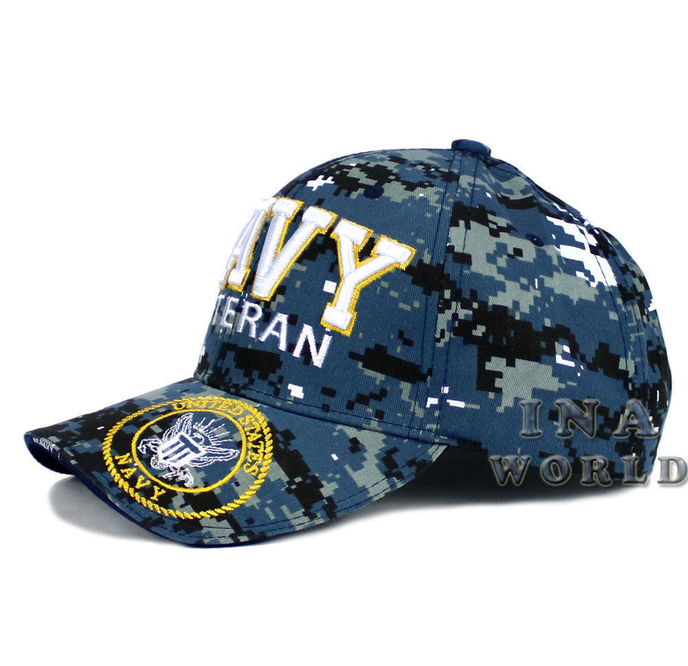 U.S. NAVY hat NAVY VETERAN 3D Embroidered Military Baseball cap- Navy camouflage
