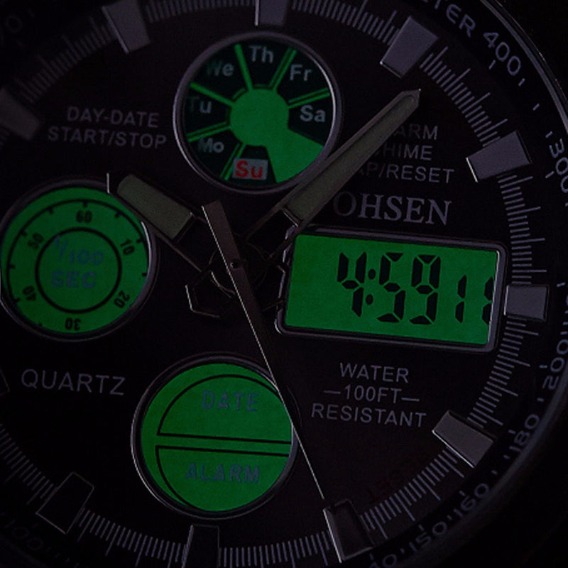 Military Army Green Analog Digital Quartz Nylon Canvas Wrist Watch Sport US