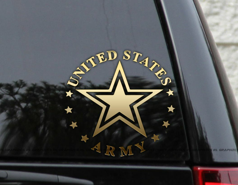 US Army Decal Sticker Veteran Military Star Car Truck Wall Window Laptop
