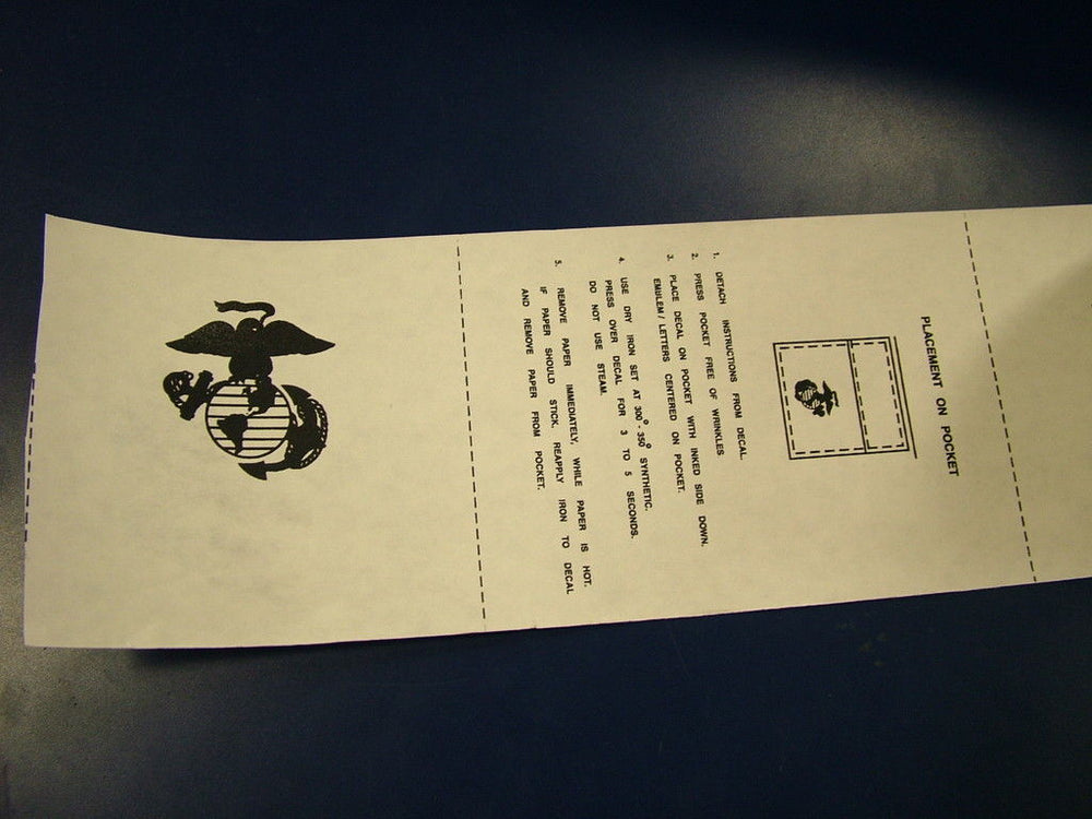 USMC MARINE CORPS EGA TRANSFER EMBLEM CAMO BDU POCKET IRON ON DECAL GLOBE ANCHOR