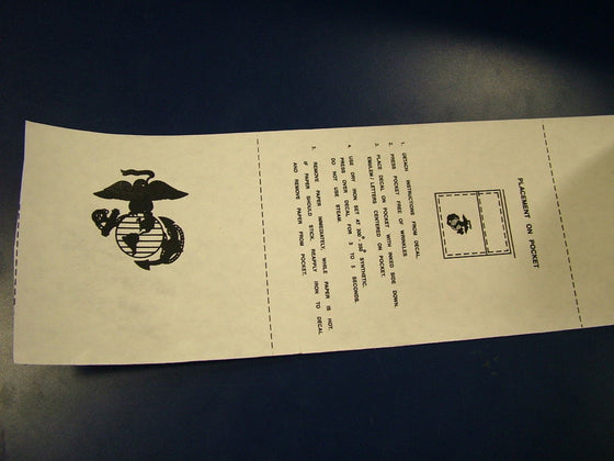 USMC MARINE CORPS EGA TRANSFER EMBLEM CAMO BDU POCKET IRON ON DECAL GLOBE ANCHOR