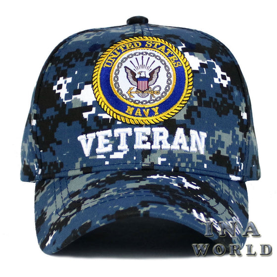 U.S. NAVY hat VETERAN Military Official Licensed Baseball cap- Navy Digi Camo