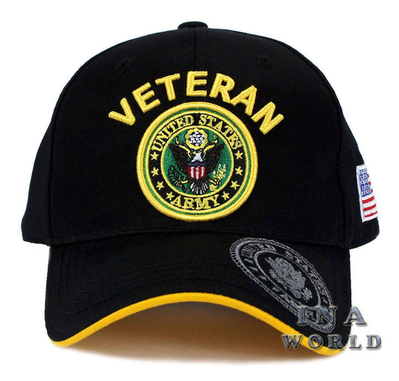 U.S. ARMY hat Military VETERAN ARMY Official Licensed Flag Baseball cap- Black