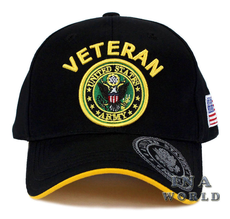 U.S. ARMY hat Military VETERAN ARMY Official Licensed Flag Baseball cap- Black