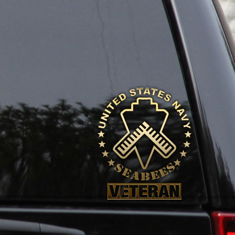 SEABEES Navy Decal Sticker Veteran Construction Battalion CB Window Laptop