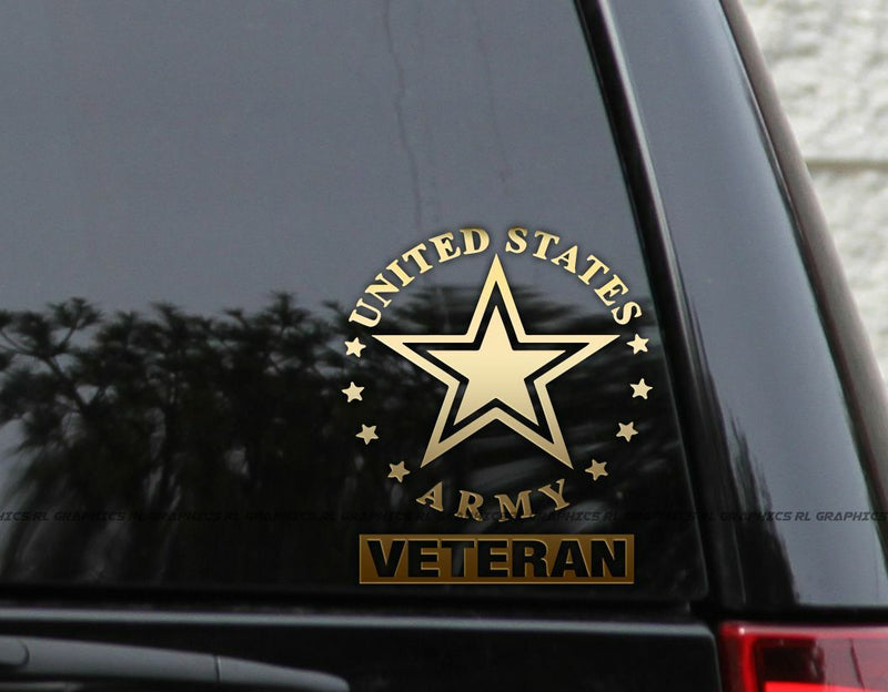 US Army Decal Sticker Veteran Military Star Car Truck Wall Window Laptop