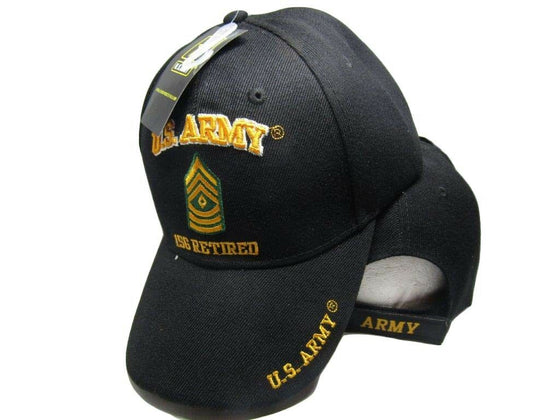 U.S. Army 1SG Retired Military Black Embroidered Cap Hat CAP560E (TOPW)