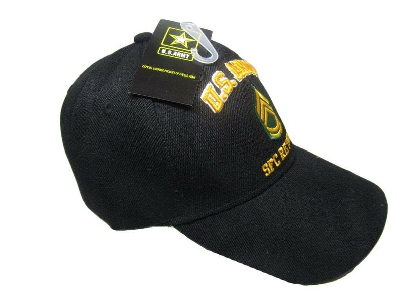 U.S. Army SFC Retired Military Black Embroidered Cap Hat CAP560C (TOPW)