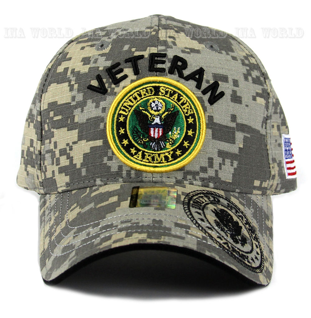 U.S. ARMY hat Military VETERAN ARMY Official Licensed Flag Baseball cap-ACU camo