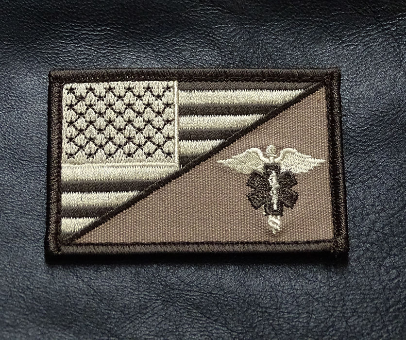 MEDIC EMT EMS USA FLAG TACTICAL COMBAT MORALE 3 INCH HOOK PATCH (MFJ1)