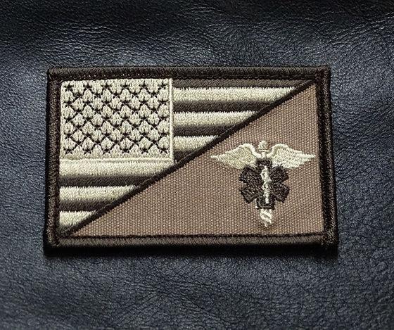 MEDIC EMT EMS USA FLAG TACTICAL COMBAT MORALE 3 INCH HOOK PATCH (MFJ1)