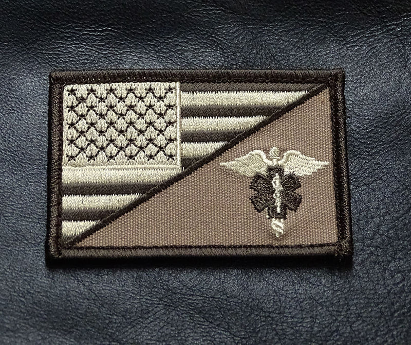 MEDIC EMT EMS USA FLAG TACTICAL COMBAT MORALE 3 INCH HOOK PATCH (MFJ1)