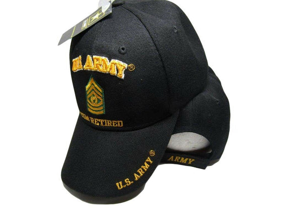 U.S. Army CSM Command Retired Military Black Embroidered Cap Hat CAP560G