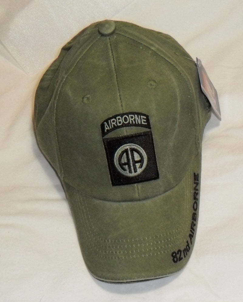 82nd Airborne Insignia Hat - U.S. Army OD Green Baseball Cap Hat