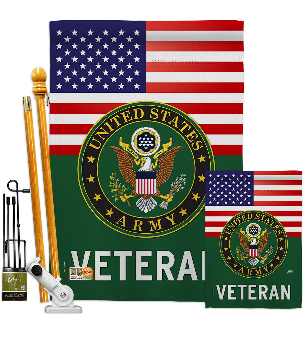 US Army Veteran Garden Flag Armed Forces Military Veteran Gift Yard Banner