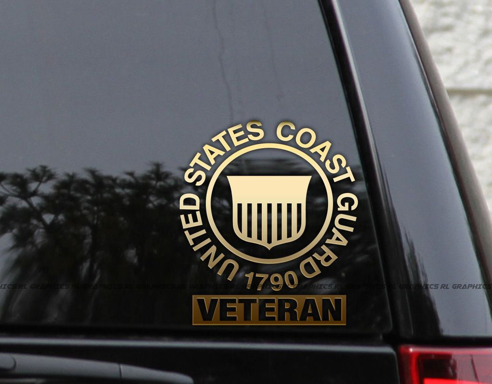 US Coast Guard Veteran Decal Sticker Wall Window Laptop