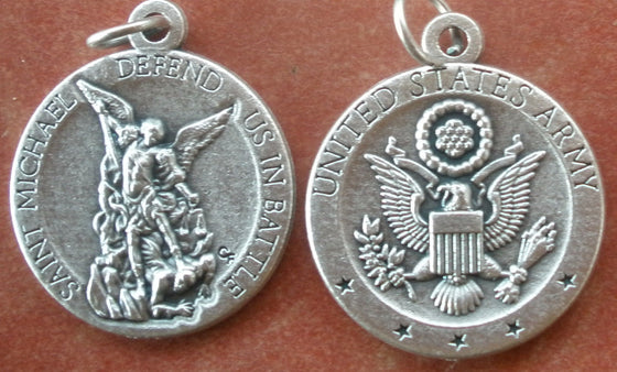 Saint St. Michael Defend Us in Battle Medal + 1" + United States Army