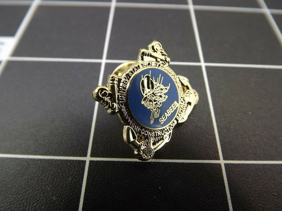 BRAND NEW Lapel Pin "U.S. NAVY" SEABEES LIFETIME GUARANTEE