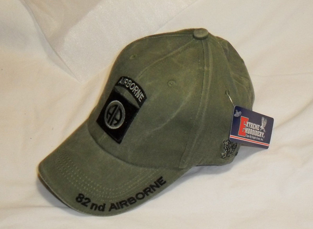 82nd Airborne Insignia Hat - U.S. Army OD Green Baseball Cap Hat