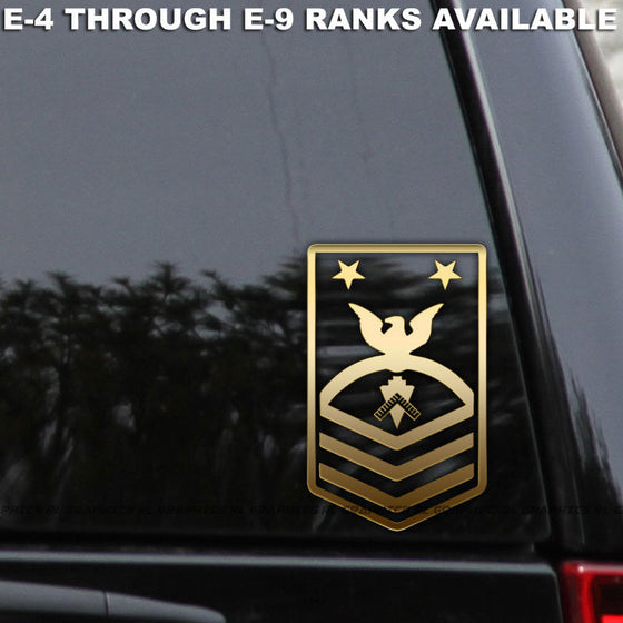 2PCS/SET US Navy SEABEES Builder Decal Sticker Officer Chief Senior Master Window