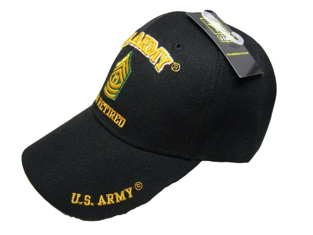 U.S. Army CSM Command Retired Military Black Embroidered Cap Hat CAP560G