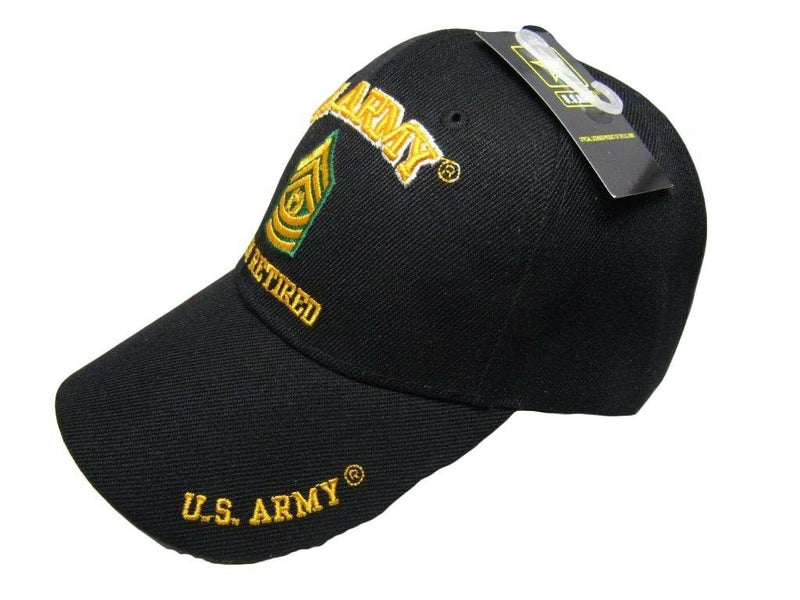 U.S. Army CSM Command Retired Military Black Embroidered Cap Hat CAP560G